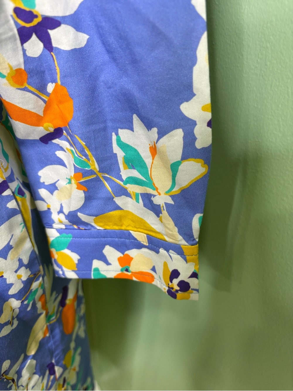 Tyler Boe Blue Floral Shirt Dress with Yellow & White Accents - Picture 10 of 10